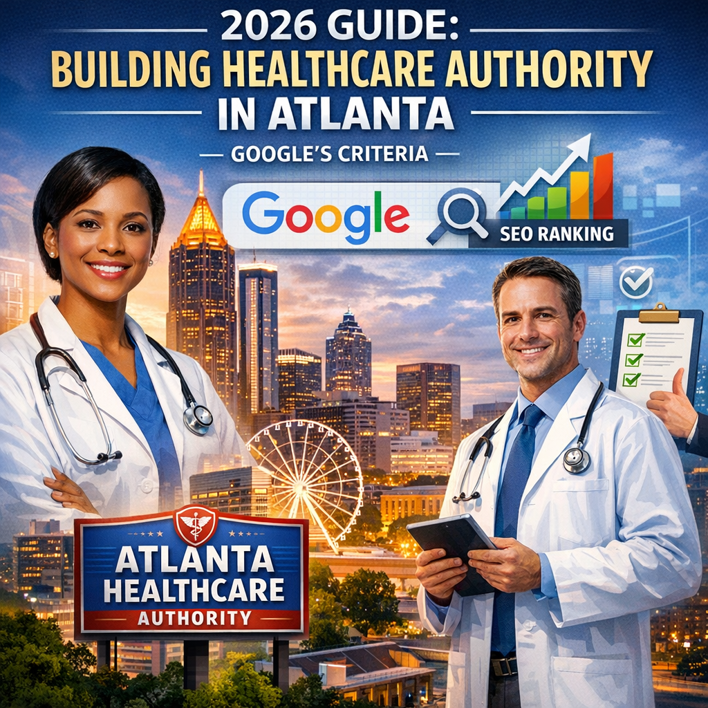 Graph depicting SEO strategies for Atlanta healthcare authority in 2026 based on Google's criteria.