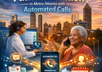 Diagram showing incoming and outgoing automated calls to patients in Metro Atlanta.