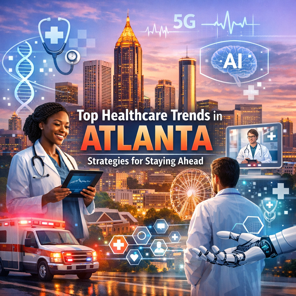 Graph showing AI, 5G, and medical tech trends in Atlanta healthcare.