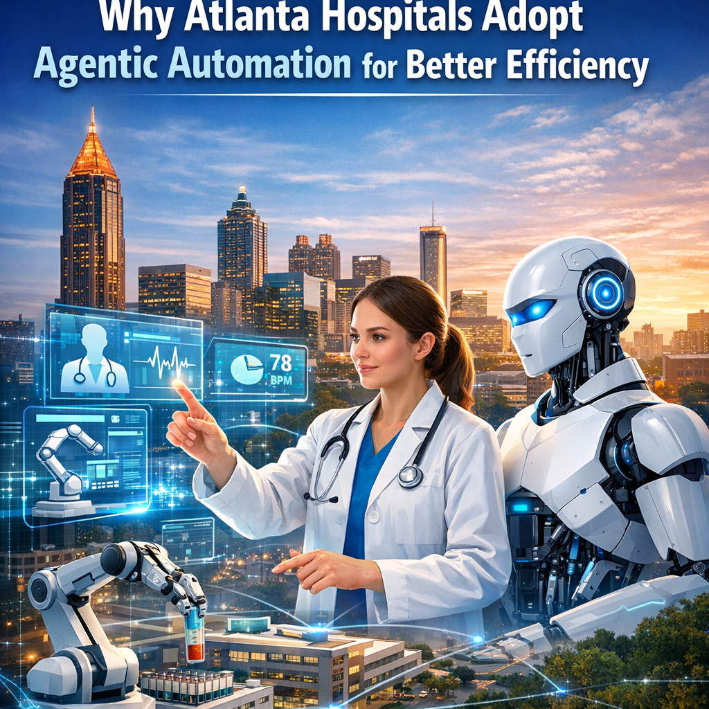 Hospital staff and robots working together in an Atlanta hospital setting.